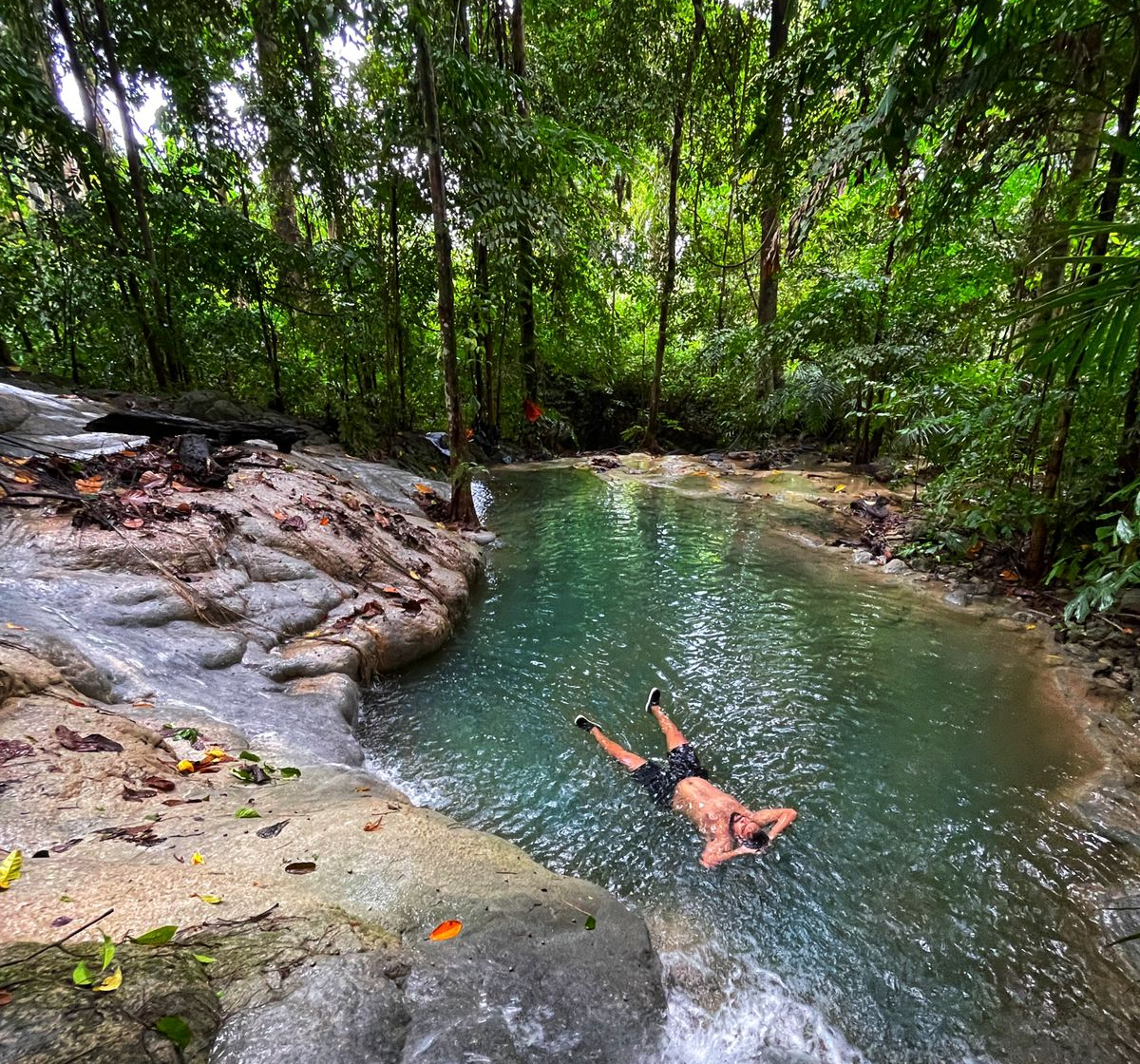 Anurag Karekar free-diving with a bamboo-banded shark in the Andaman Islands